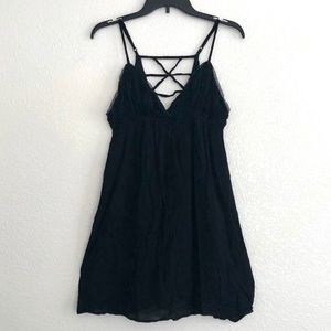 Black Fringe Strappy Dress